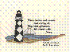 Cape Lookout with the Mariners Prayer, From rocks and sands and every ill, may god preserve the sailor still